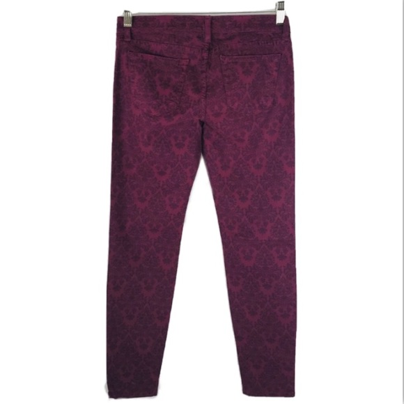 Sneak Peek Red Pattern Skinny Jeans -size 7 junior - Picture 3 of 8